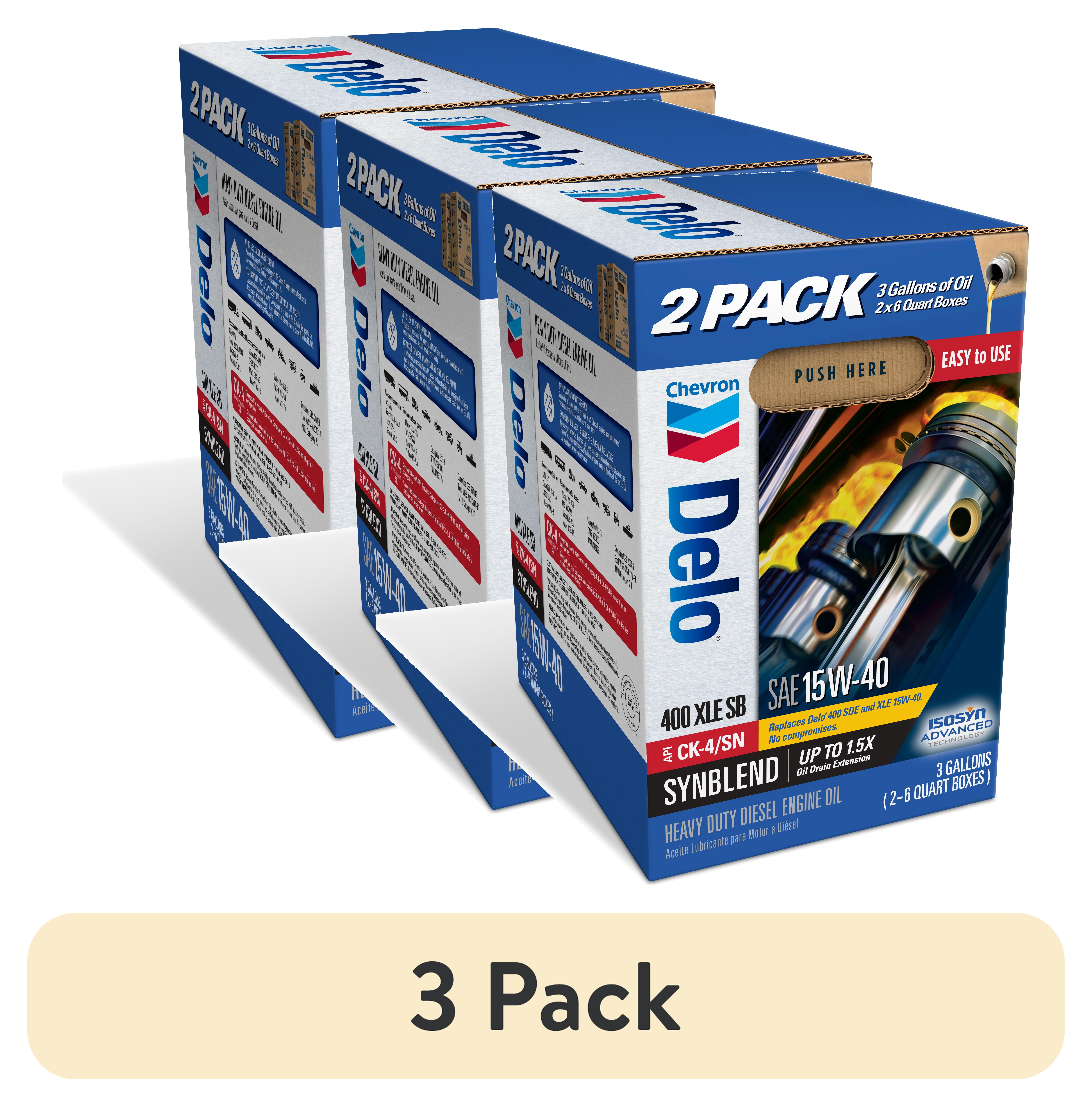 (3 pack) DELO XLE SB Synthetic Blend Diesel Motor Oil SAE 15W-40 3 Gallon Smart Change