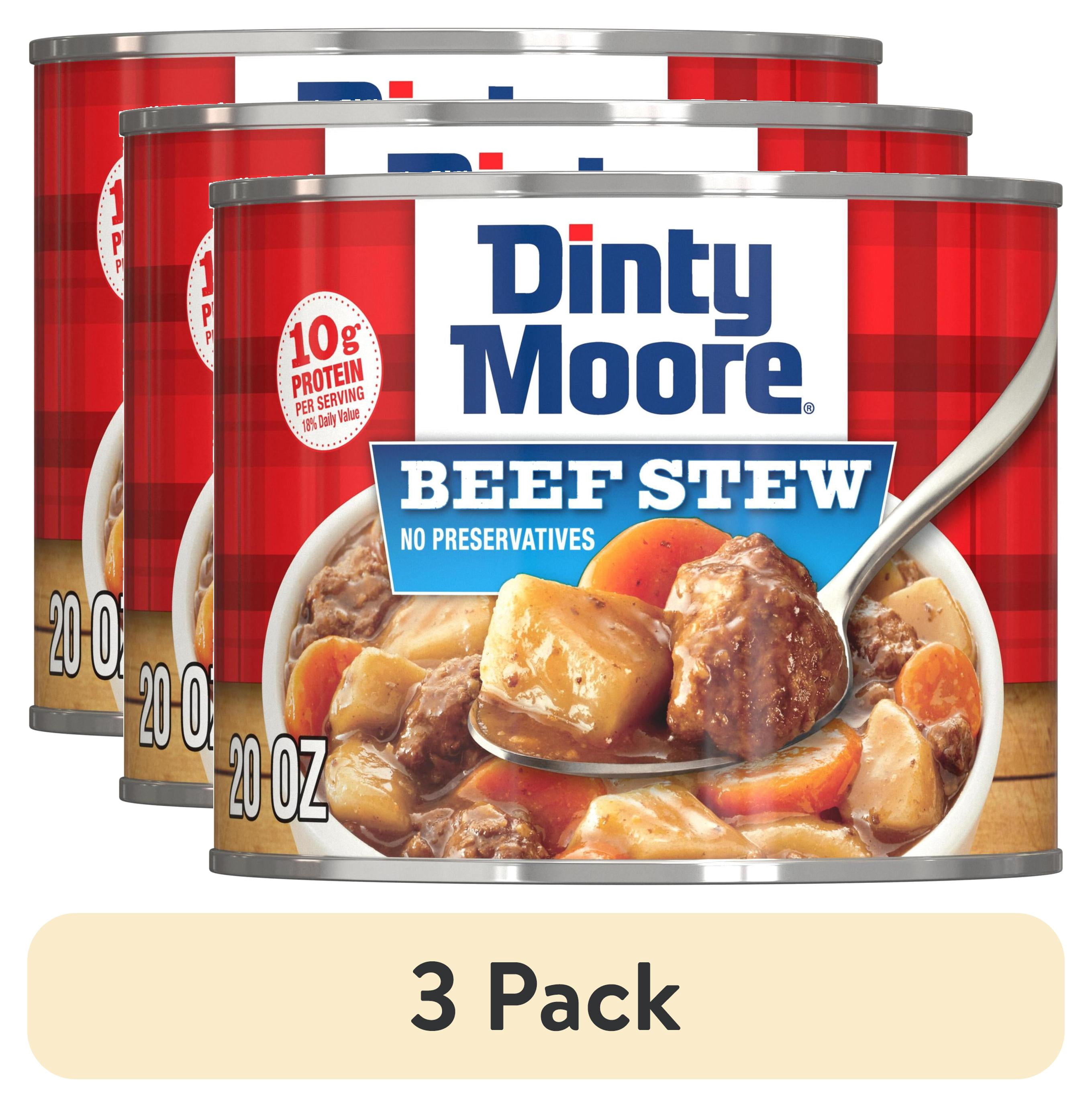 (3 pack) DINTY MOORE Beef Stew with Potatoes and Carrots, Shelf-Stable, 20 oz Steel Can