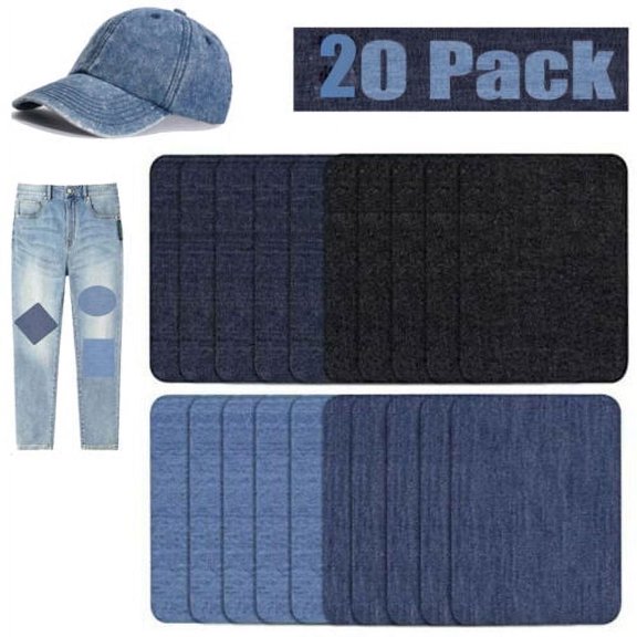 (3 pack)DIY 20 Pieces 3" by 4" with 4 classic colors Multi-Color Value Pack Fabric Iron-on Patches and Other Items