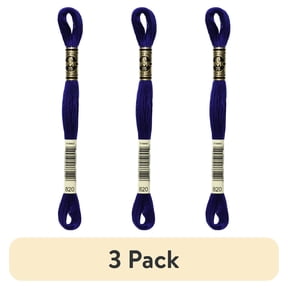 (3 pack) DMC Mouline 117-820 Six-Strand Embroidery Thread, Very Dark Royal Blue, 8.7-Yards