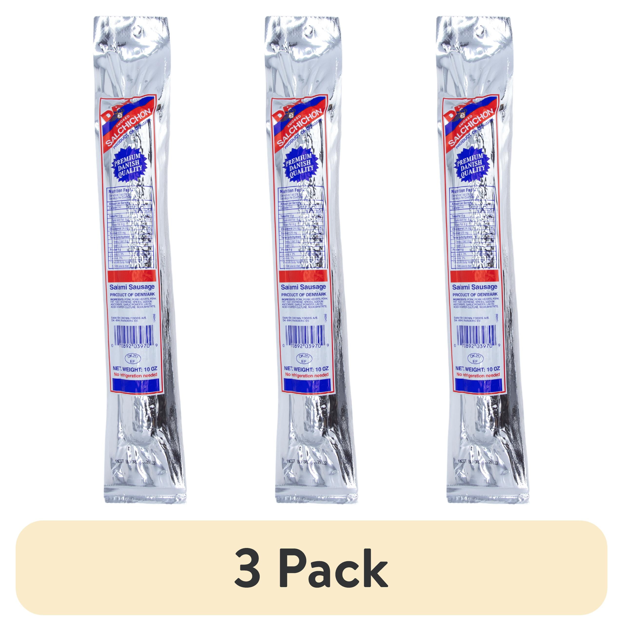 (3 pack) Dak, Smoked Salchichon, Salami Sausage, Shelf Stable 10oz Plastic Vaccuum Pack