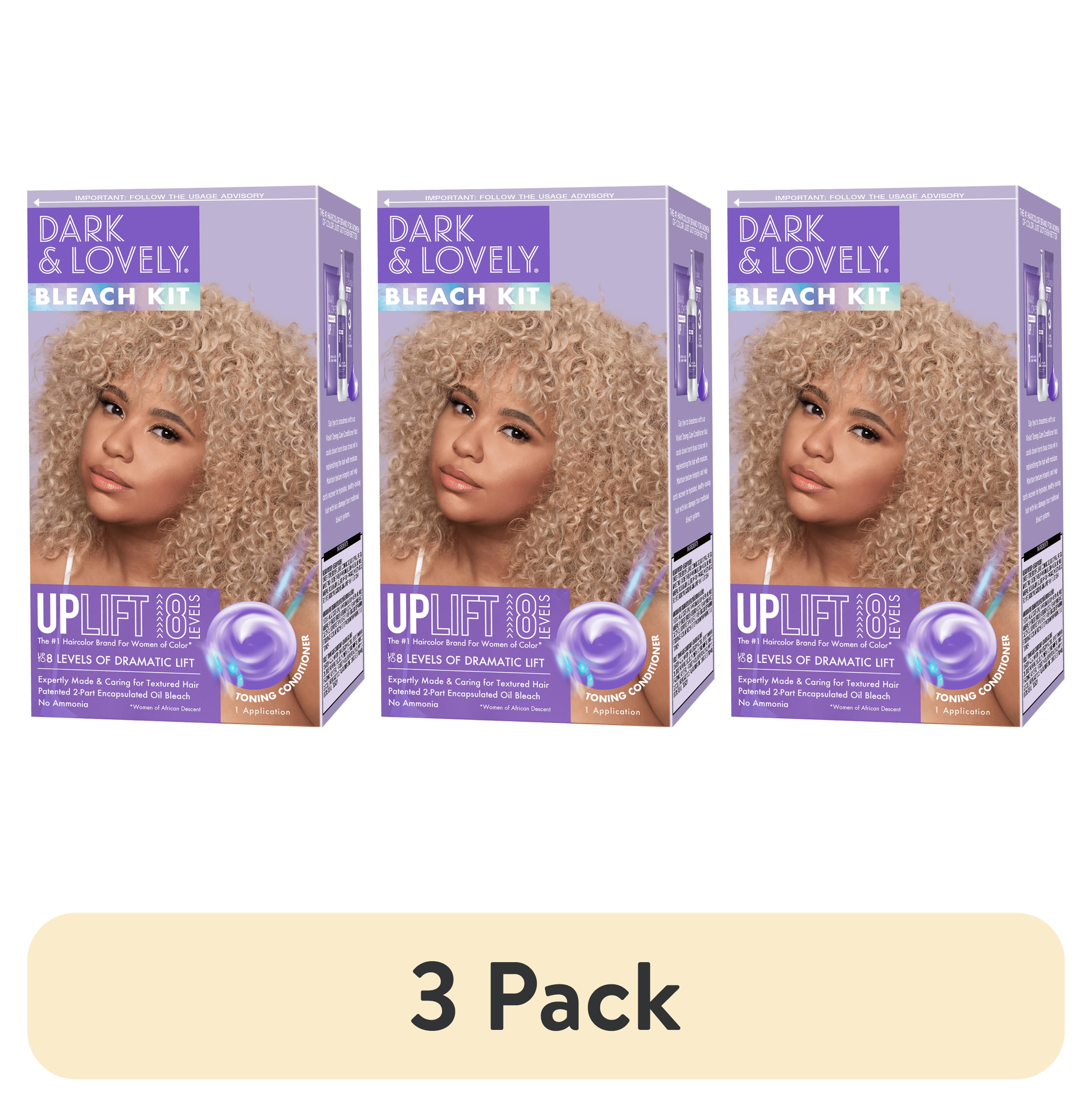 3 pack) Dark and Lovely Uplift Hair Bleach Kit, Bleach Blonde, 1