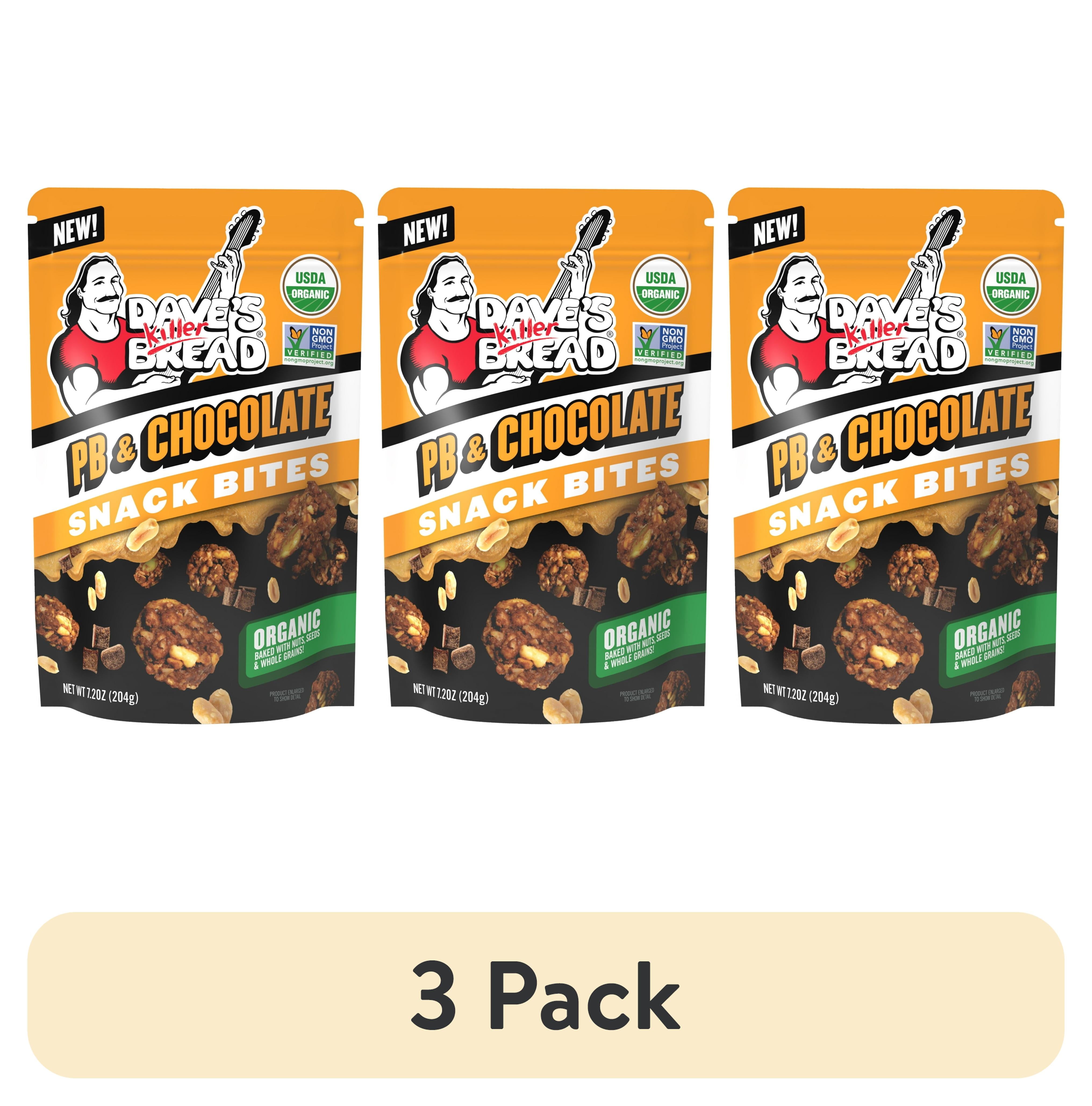 3 pack) Dave's Killer Bread PB & Chocolate Organic Snack Bites