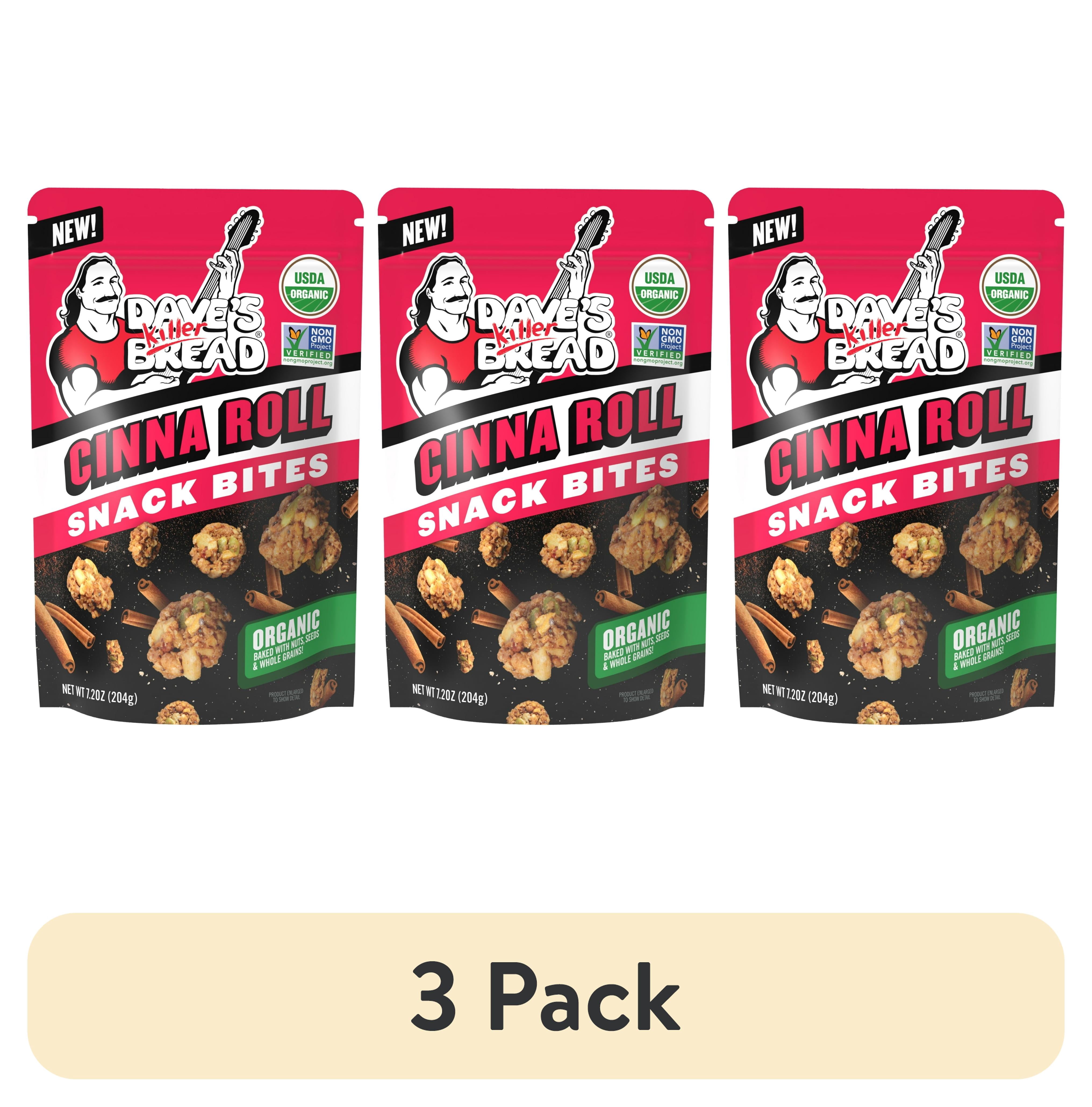 (3 pack) Dave's Killer Bread Super Cinna Roll Crunchy Snack Bites, 7.2 oz