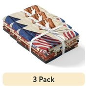 (3 pack) David Textiles 18" x 21" 100% Cotton Americana, Multi-color, for Quilting & Sewing, 5 Pieces