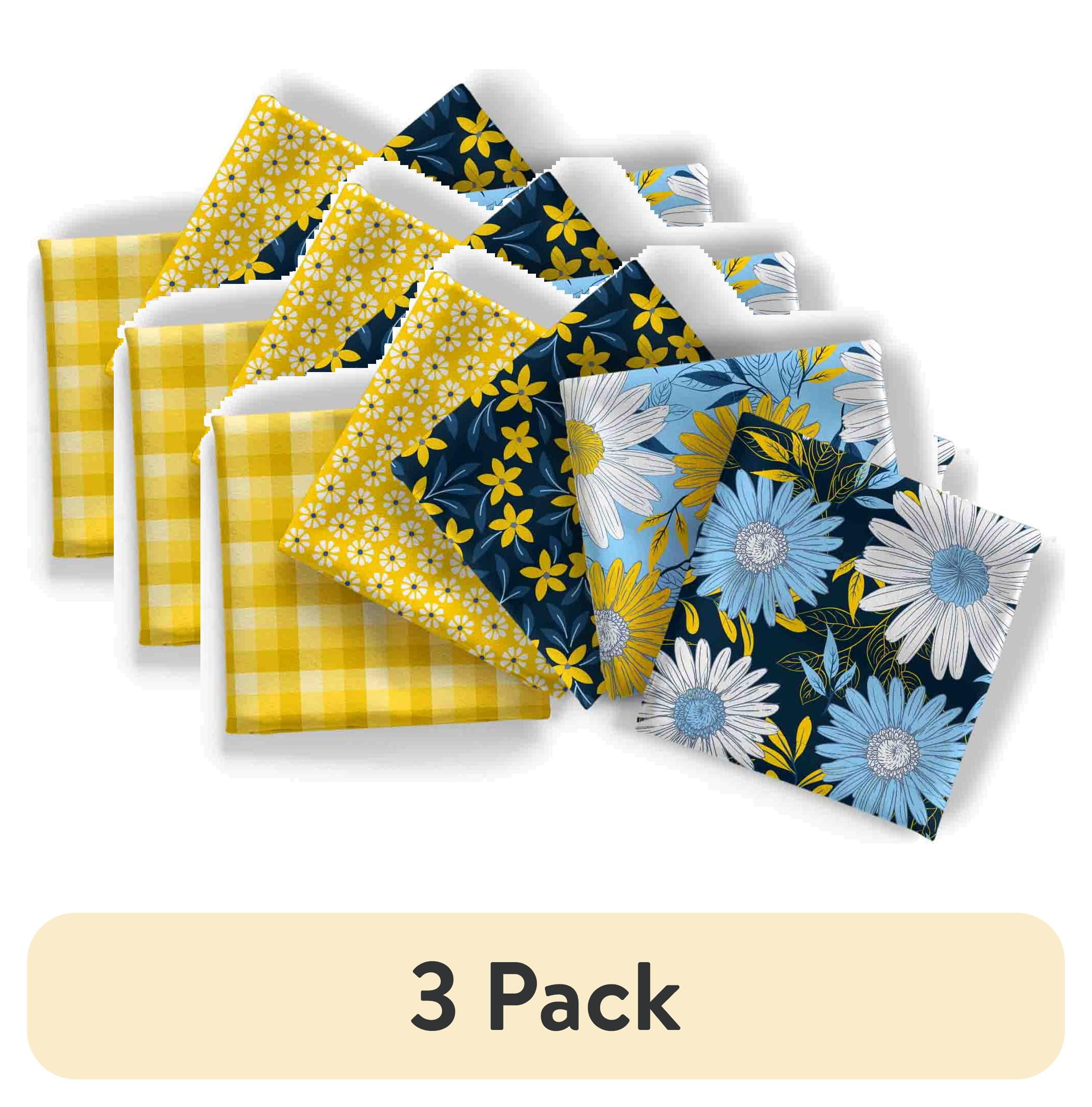(3 pack) David Textiles 18" x 21" 100% Cotton Darling Daisy, Multi-color, for Quilting & Sewing, 5 Pieces
