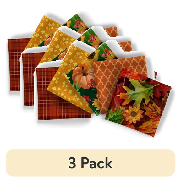 (3 pack) David Textiles Cotton Harvest Fat-quarter Precut Bundle, 5 Pieces, Multicolor