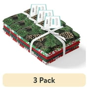 (3 pack) David Textiles 18" x 21" 100% Cotton Holiday, Multi-color, for Quilting & Sewing, 5 Pieces