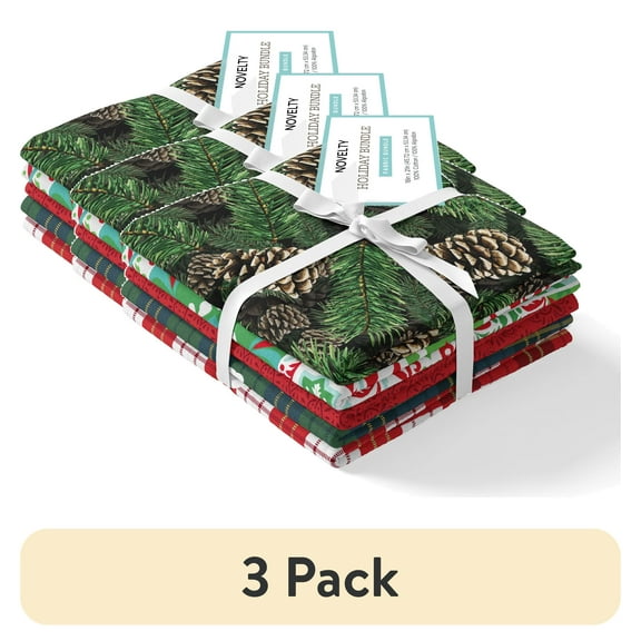 (3 pack) David Textiles Cotton Holiday Fat-quarter Precut Bundle, 5 Pieces, Multicolor