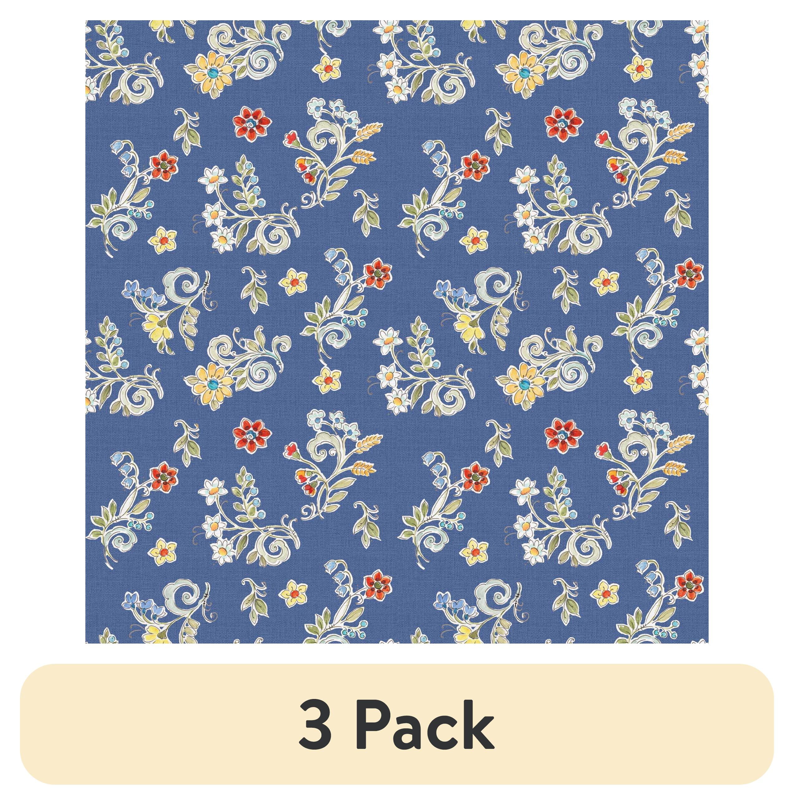 (3 pack) David Textiles Morning Bloom Ditsi Blue Cotton 1 Yard Fabric Cut