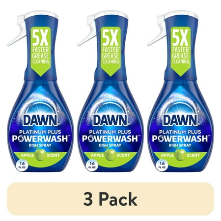 (3 pack) Dawn Powerwash Apple Dish Spray, Dish Soap Starter Kit, 16 fl oz