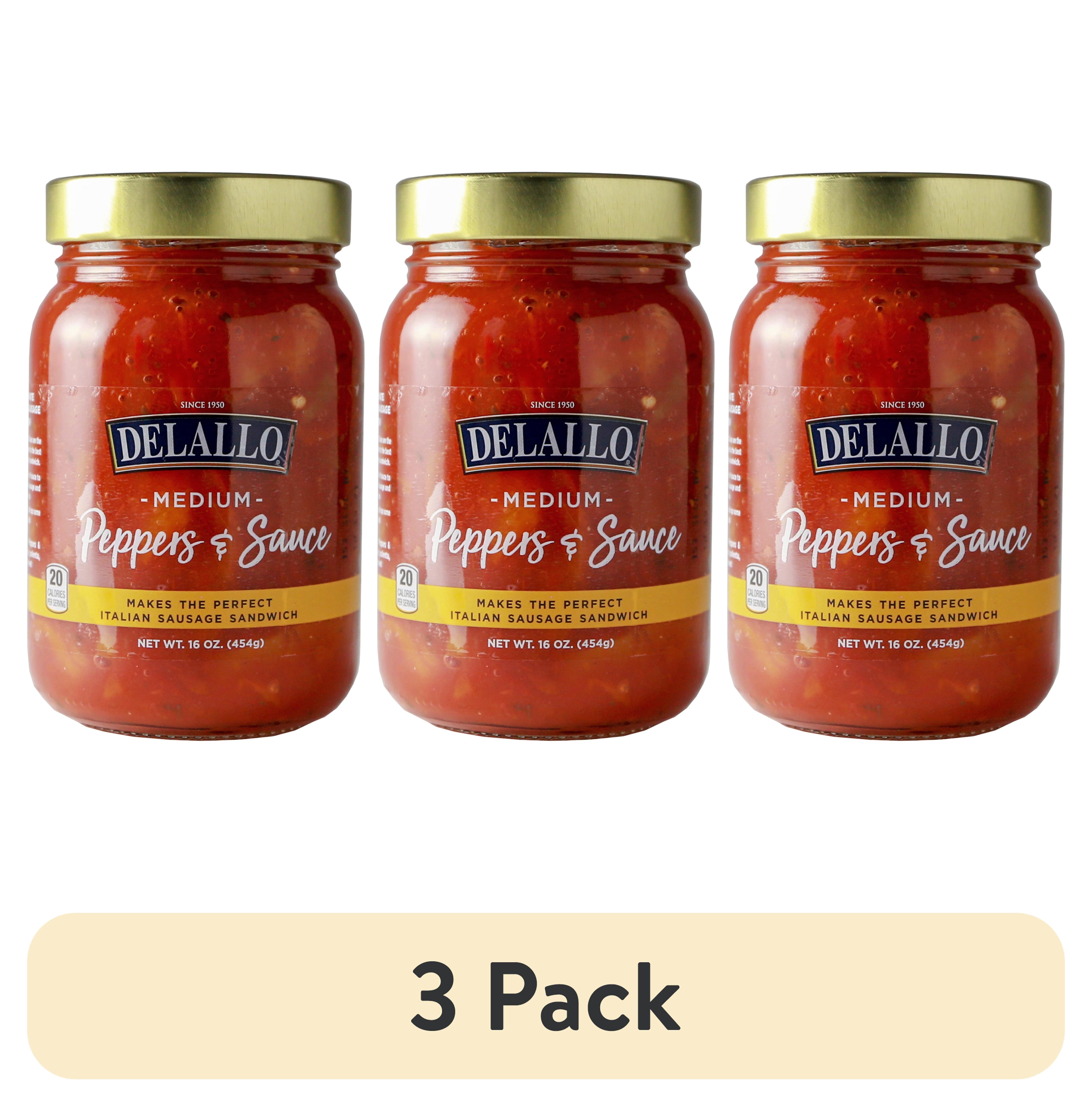 (3 pack) DeLallo Medium Peppers and Sauce, 16 oz