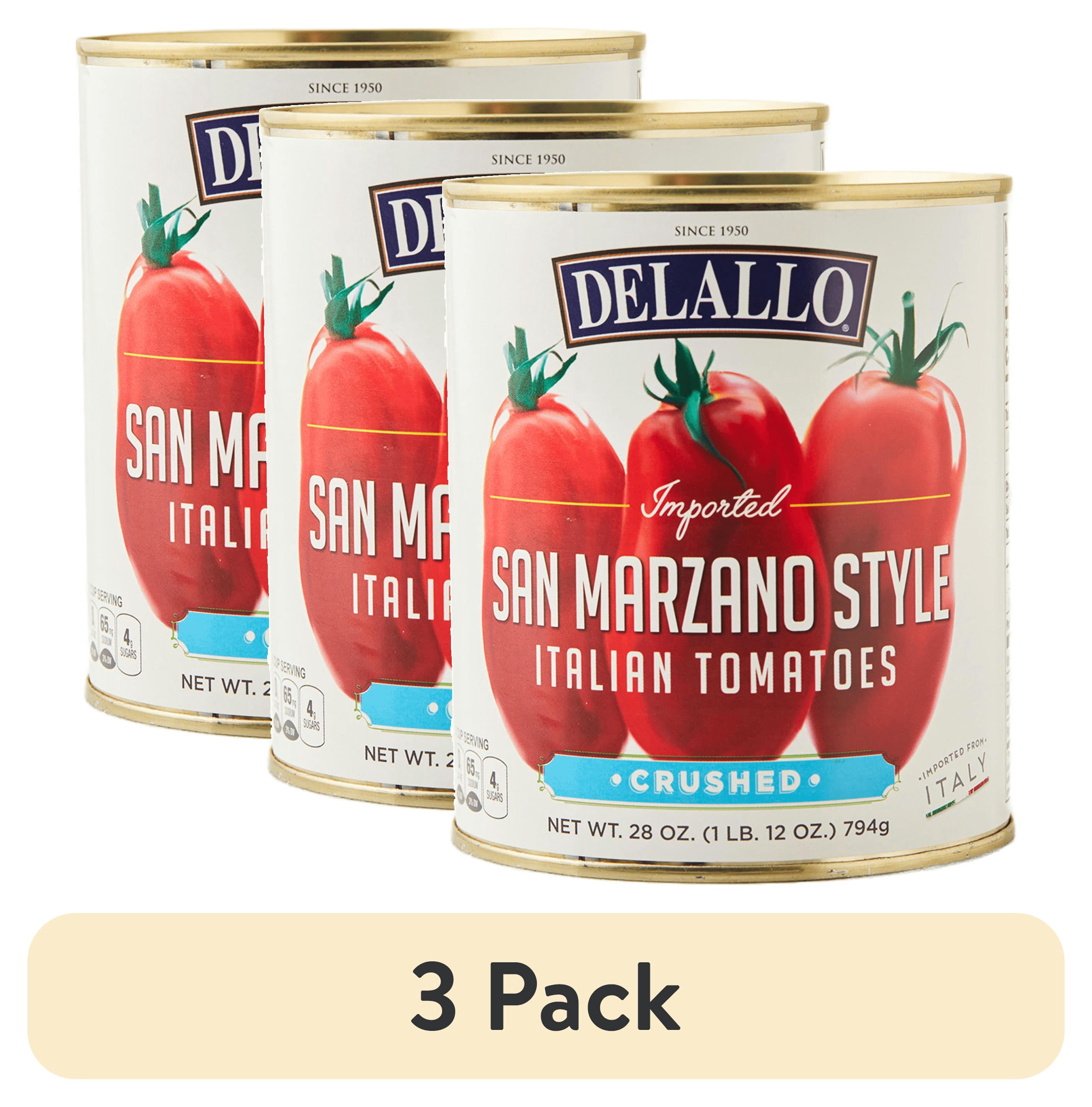 (3 pack) DeLallo San Marzano Style Crushed Tomatoes, Grown in Italy, 28 oz Can