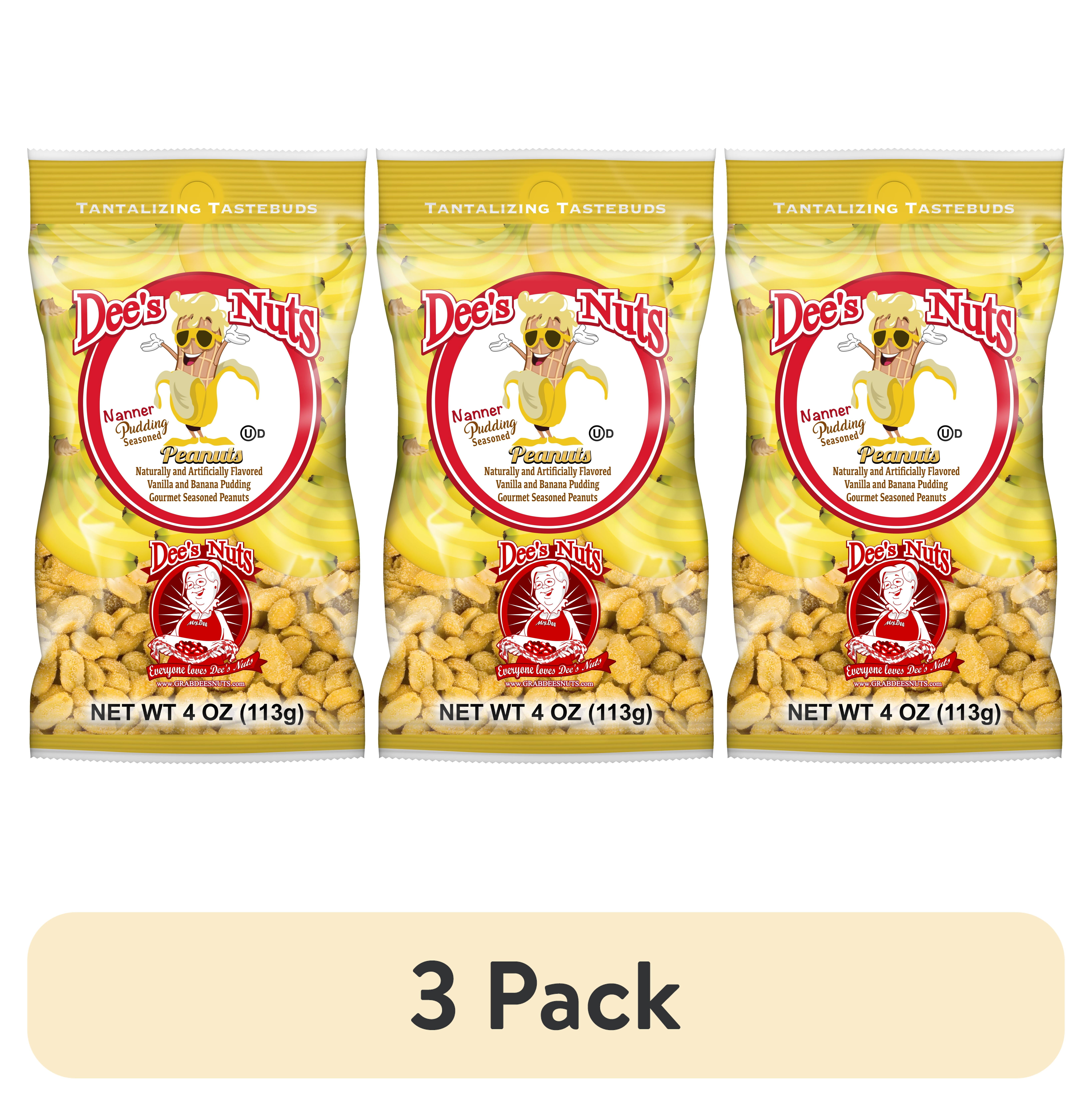 (3 pack) Dee's Nuts Peanuts, Banana Pudding Flavor, 4 oz. Bag - Walmart.com