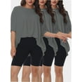 thumbnail image 1 of 3-pack Deep Gray Women's Plus Size T Shirts Oversized Tees Summer Half Sleeve Crew Neck Tunic Tops, 1 of 6