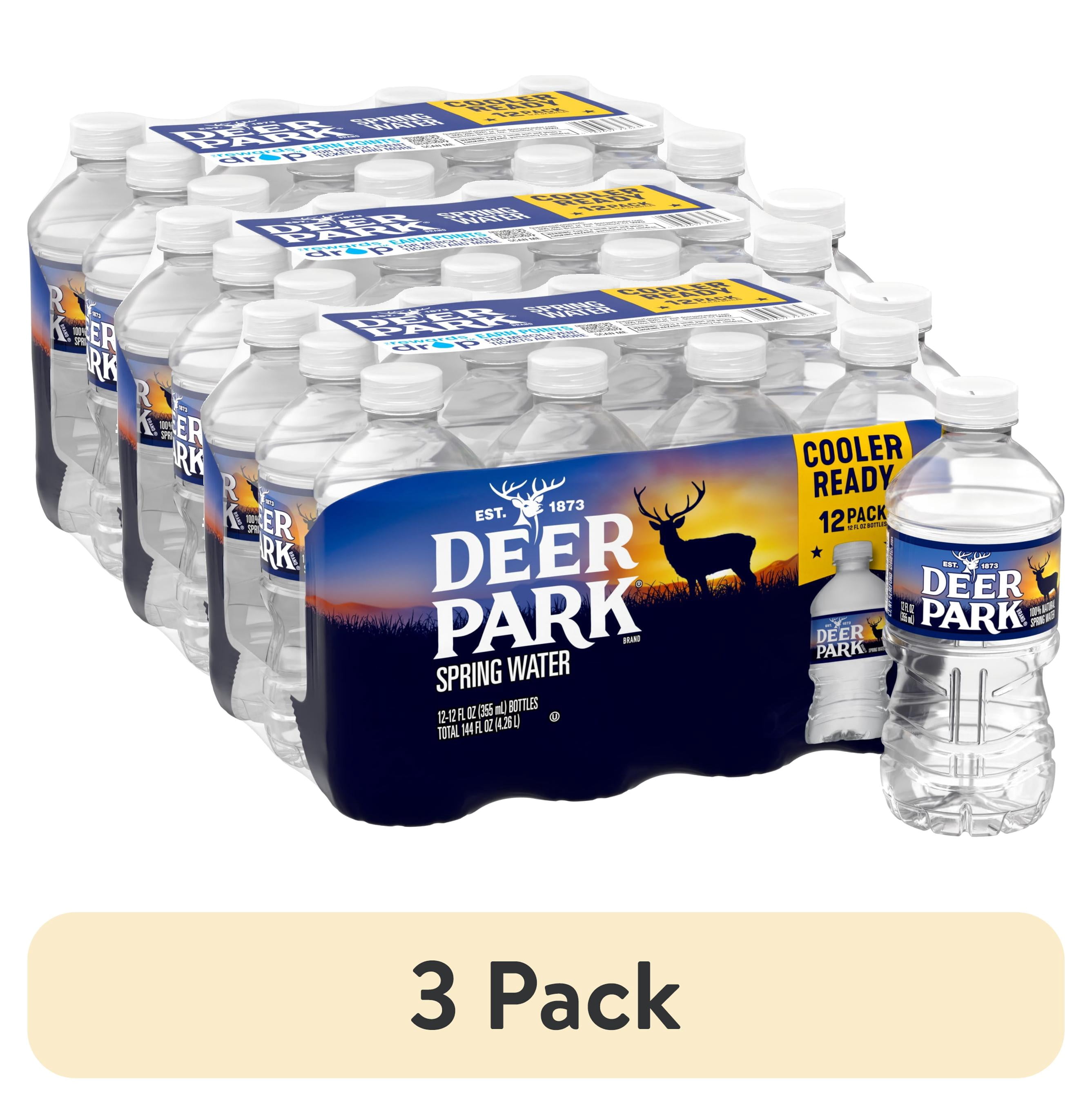 (3 pack) Deer Park Spring Water, 12 fl oz, 12-pack Plastic Bottles