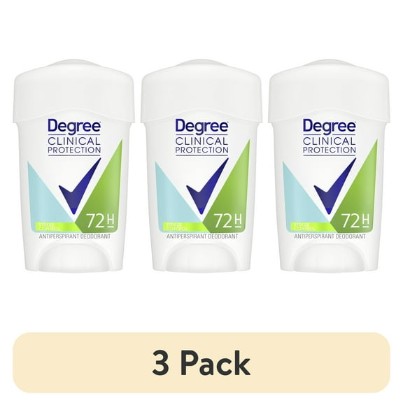 (3 pack) Degree Clinical Protection Stress Control Women's Antiperspirant Deodorant 1.7 oz, Female