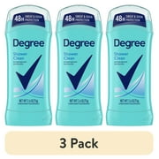 (3 pack) Degree Women's Long Lasting Antiperspirant Deodorant Stick, Shower Clean, 2.6 oz