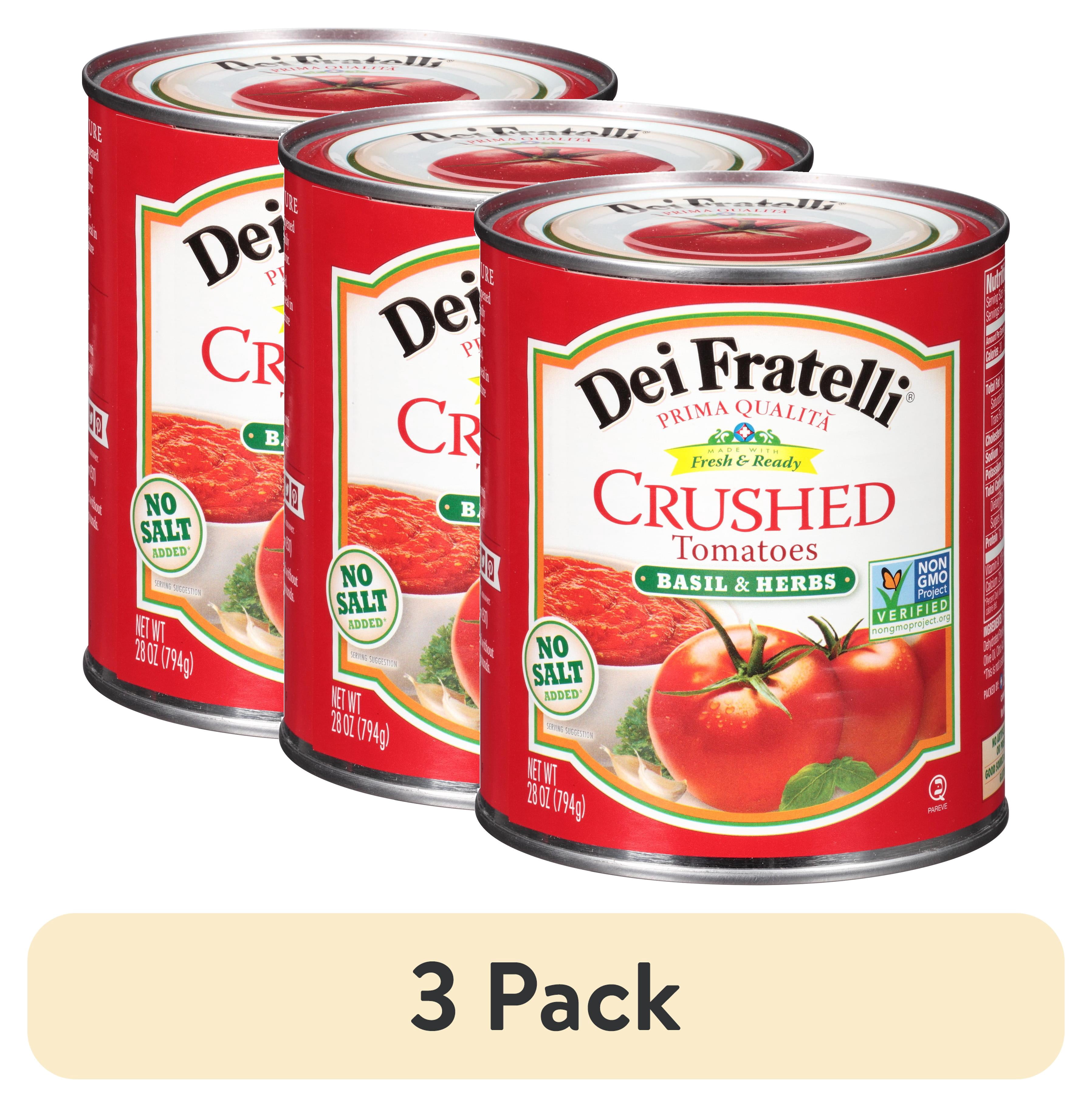 (3 pack) Dei Fratelli Crushed Tomatoes With Basil & Herbs, 28 Oz