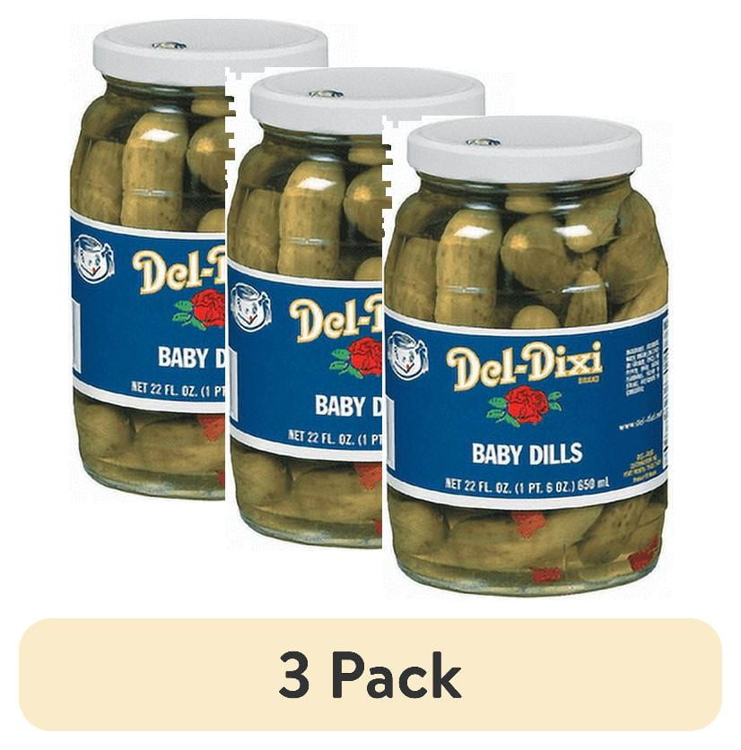 (3 pack) Del-Dixi Baby Dills 24oz Jar No Spice