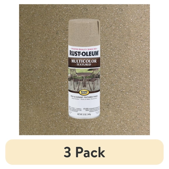 (3 pack) Desert Bisque, Rust-Oleum Stops Rust Multi-Color Textured Spray Paint-223524, 12 oz