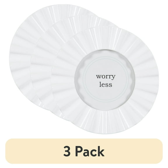 (3 pack) DesignOvation 4x4 Frilly White Decorative Tabletop Picture Frame