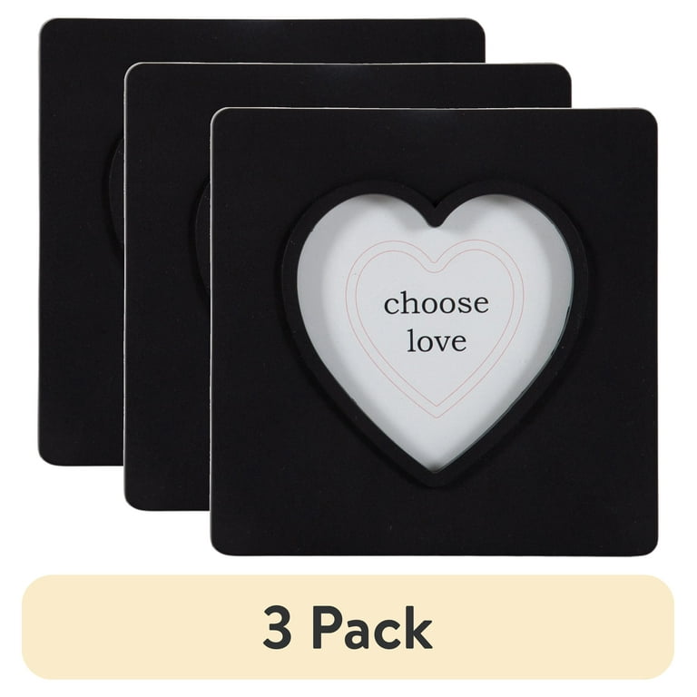 3 pack) (3 pack) DesignOvation 4x4 Heart Black Decorative Tabletop