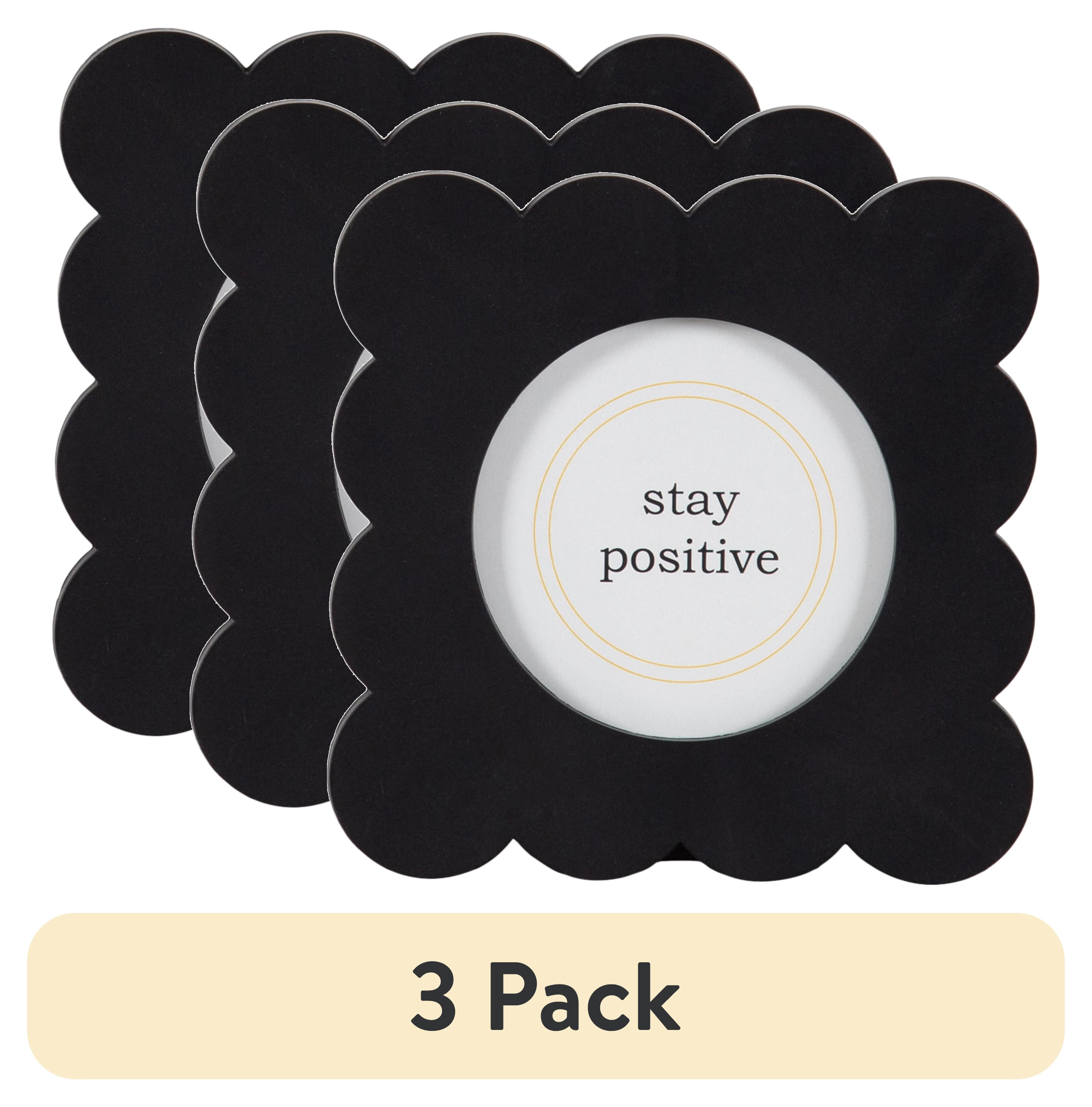 (3 pack) DesignOvation 4x4 Scalloped Black Decorative Tabletop Picture Frame