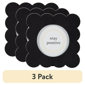 (3 pack) DesignOvation 4x4 Scalloped Black Decorative Tabletop Picture Frame