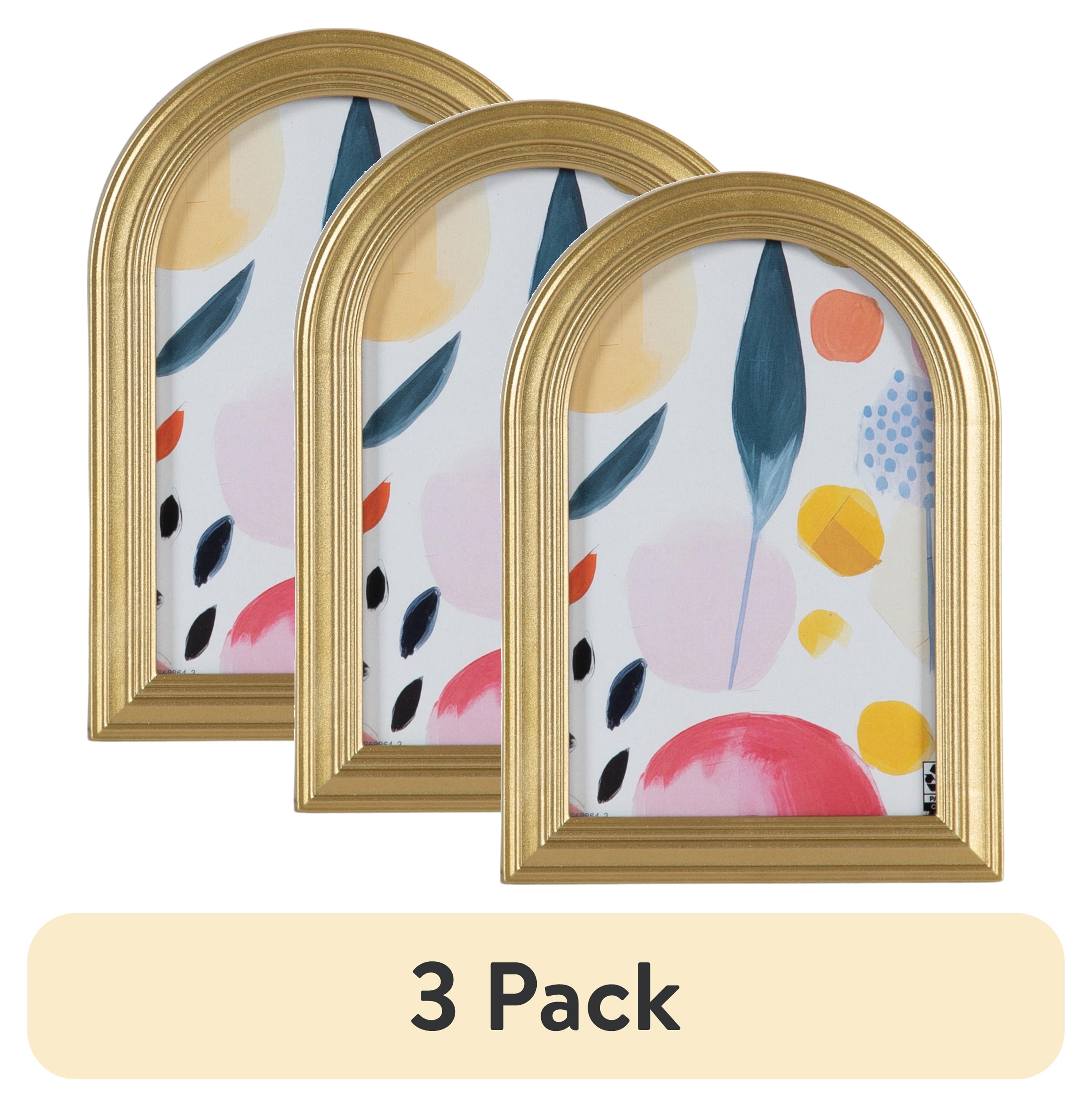 (3 pack) DesignOvation 4x6 Arch Gold Decorative Tabletop Picture Frame