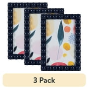 (3 pack) DesignOvation 4x6 Beaded Navy Decorative Tabletop Picture Frame