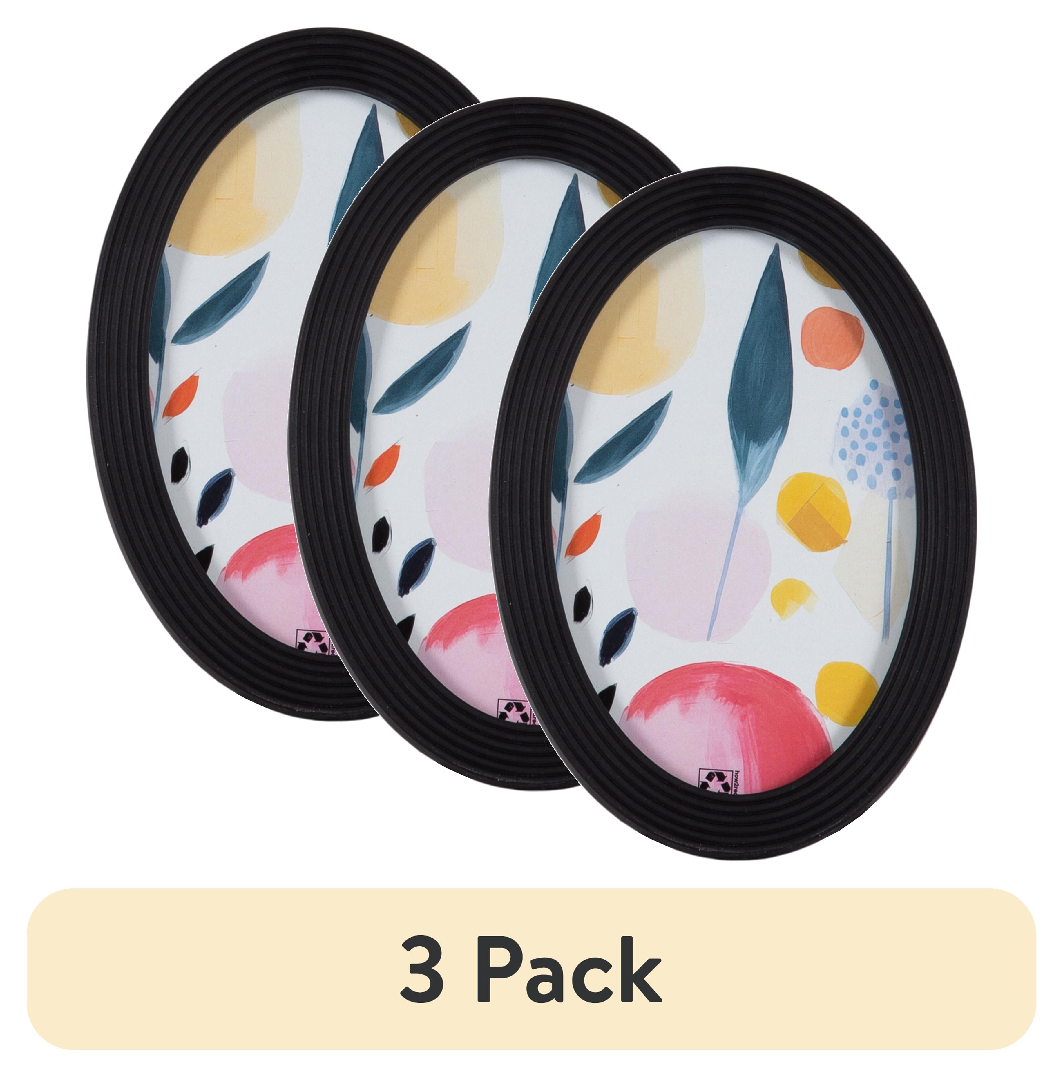 (3 pack) DesignOvation 4x6 Oval Black Decorative Tabletop Picture Frame