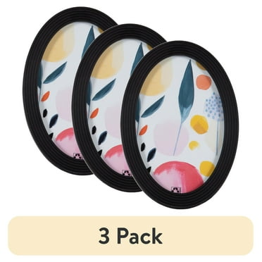 (3 pack) DesignOvation 4x6 Oval Black Decorative Tabletop Picture Frame