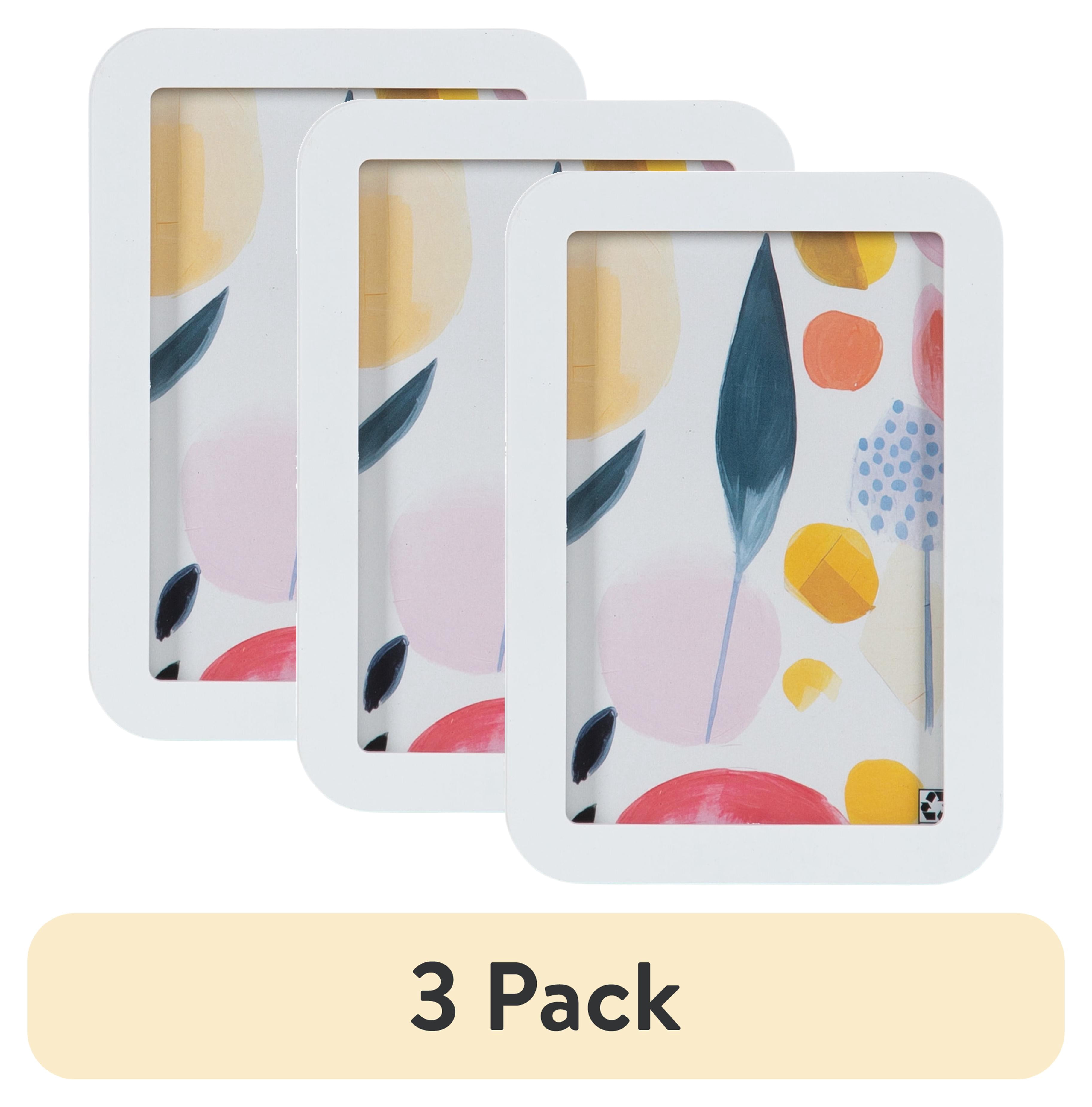 (3 pack) DesignOvation 4x6 Rounded Basic White Decorative Tabletop Picture Frame