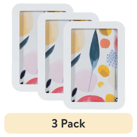 (3 pack) DesignOvation 4x6 Rounded Basic White Decorative Tabletop Picture Frame