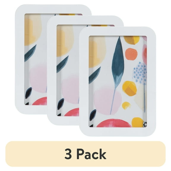 (3 pack) DesignOvation 4x6 Rounded Basic White Decorative Tabletop Picture Frame