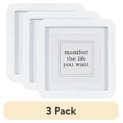 (3 pack) DesignOvation 5x5 Matted for 4x4 Rounded Basic White Decorative Tabletop Picture Frame
