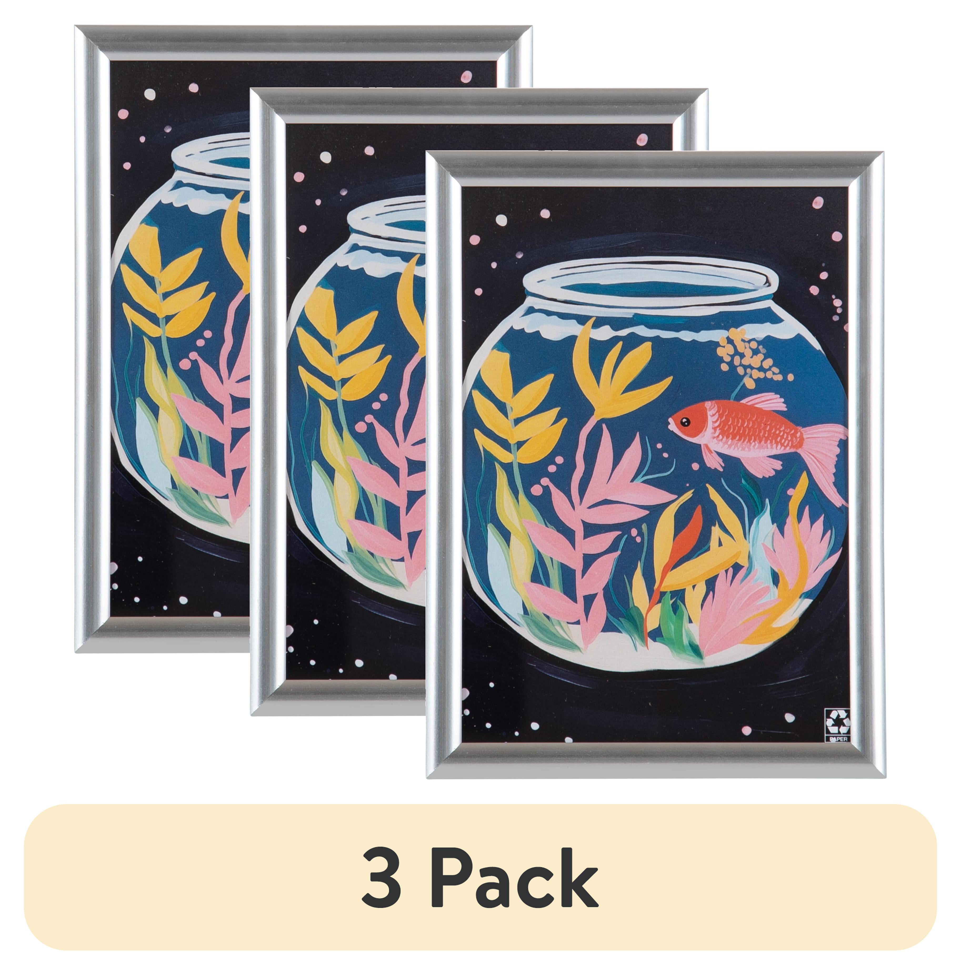 (3 pack) DesignOvation 5x7 Linear Silver Decorative Tabletop Picture Frame