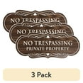 thumbnail image 1 of (3 pack) Designer No Trespassing Private Property Sign(Walnut) - Large, 1 of 7