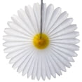 thumbnail image 1 of 3-pack Devra Party 13 Inch Tissue Paper Daisy Flower Fan Decoration, Yellow / White, 1 of 1