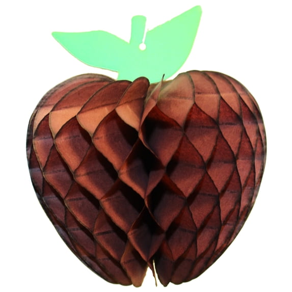 3-pack Devra Party 7 Inch Honeycomb Tissue Paper Apple Decoration, Brown