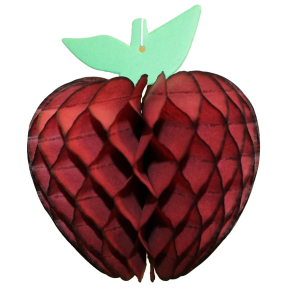 3-pack Devra Party 7 Inch Honeycomb Tissue Paper Apple Decoration, Maroon