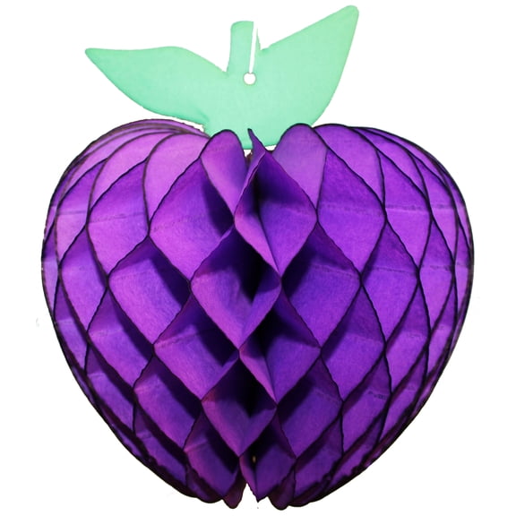 3-pack Devra Party 7 Inch Honeycomb Tissue Paper Apple Decoration, Purple