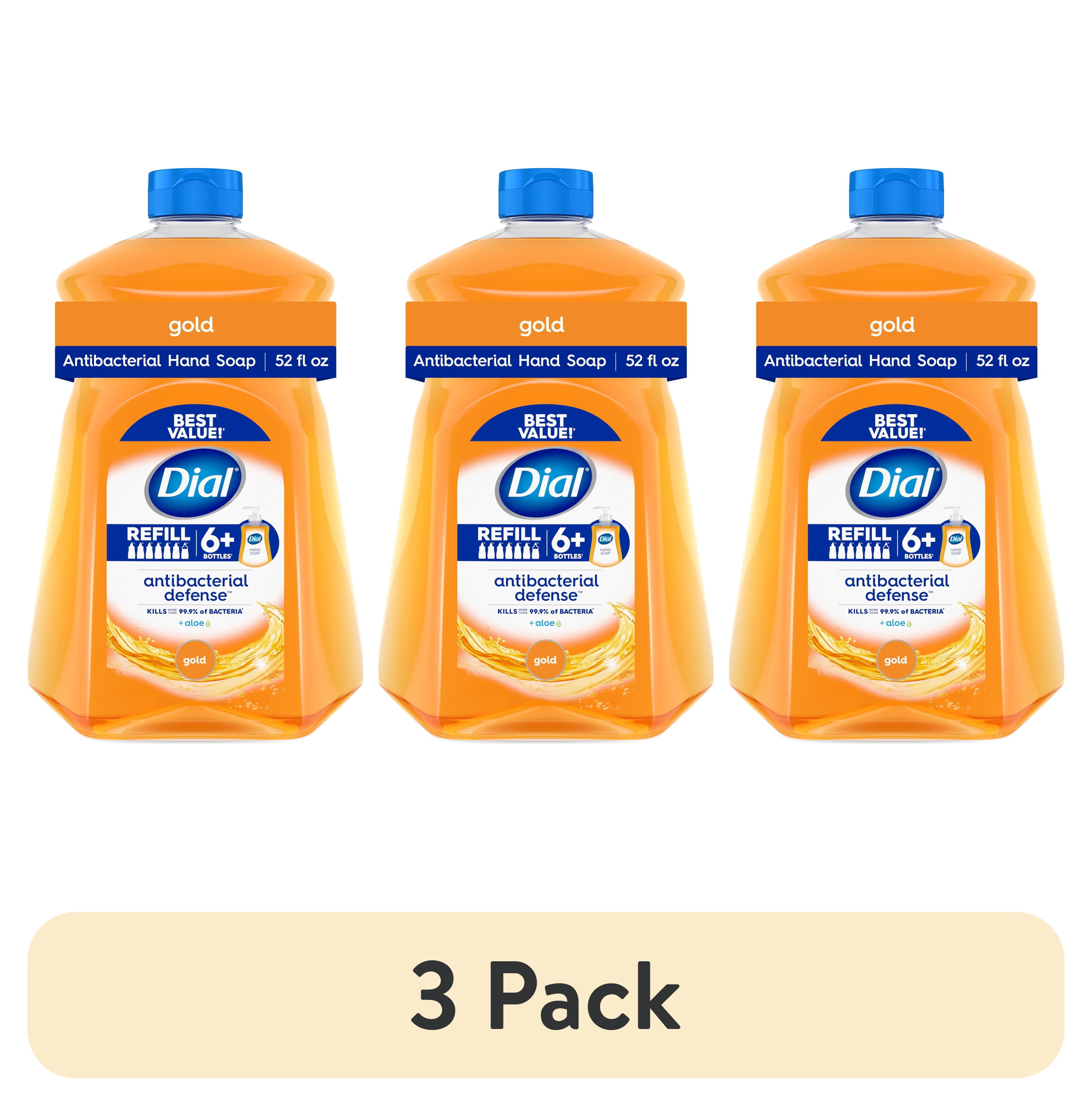 (3 pack) Dial Antibacterial Defense Gold Liquid Hand Soap Refill, 52 fl oz