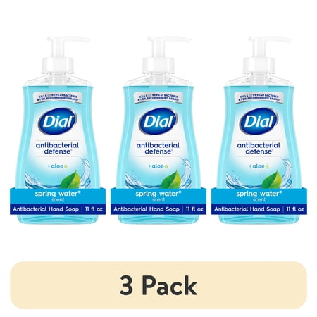 (3 pack) Dial Antibacterial Defense Spring Water Liquid Hand Soap, 11 fl oz