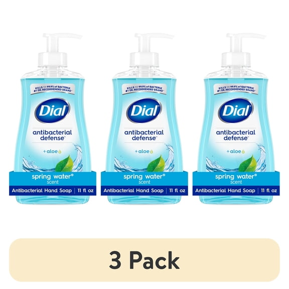 (3 pack) Dial Antibacterial Defense Spring Water Liquid Hand Soap, 11 fl oz