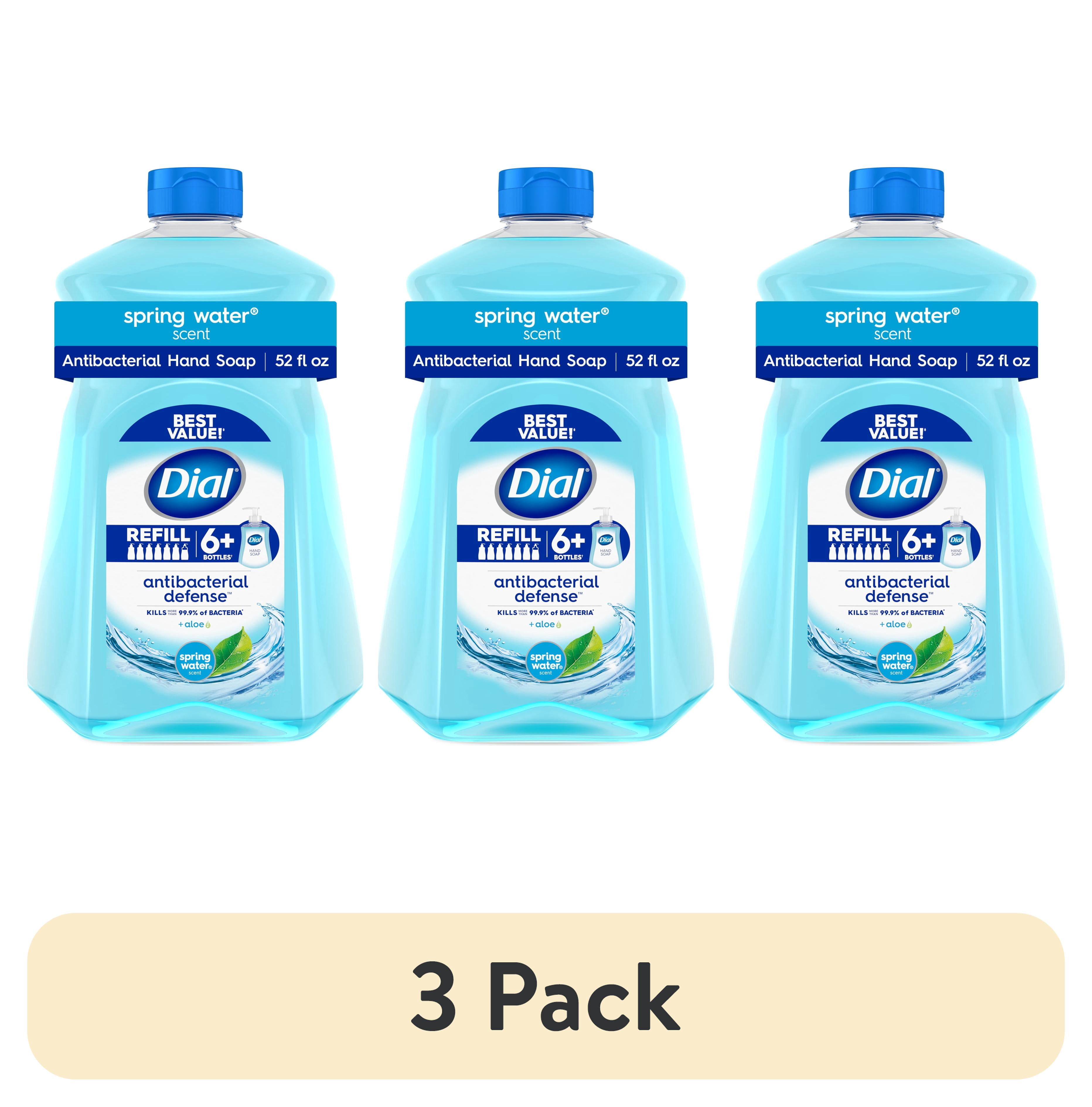 (3 pack) Dial Antibacterial Defense Spring Water Liquid Hand Soap Refill, 52 fl oz