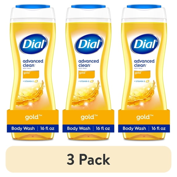 (3 pack) Dial Body Wash, Advanced Clean Gold, 16 fl oz