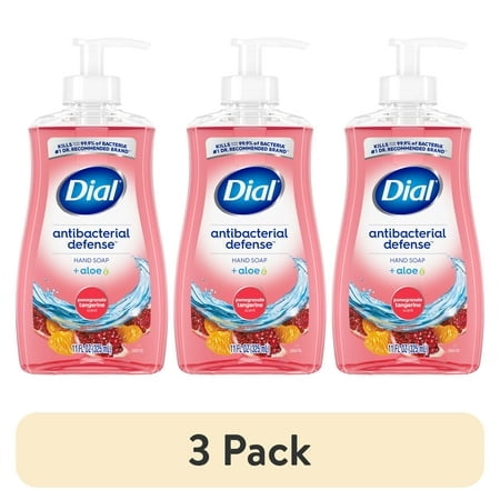 (3 pack) Dial Antibacterial Defense Pomegranate & Tangerine Liquid Hand Soap, 11 fl oz