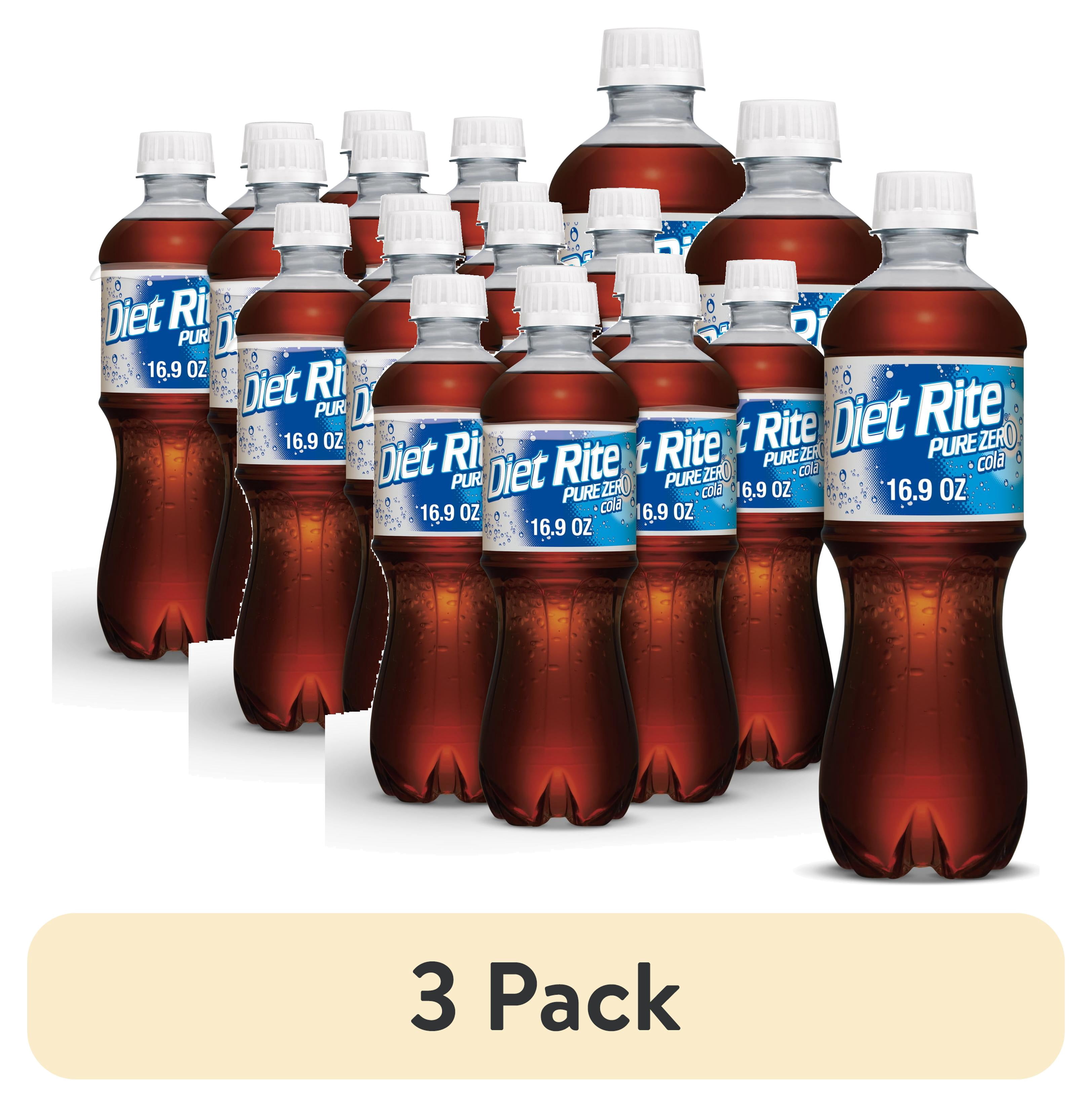 (3 pack) Diet Rite Caffeine Free Soda Pop, 16.9 fl oz, 6 Pack Bottles